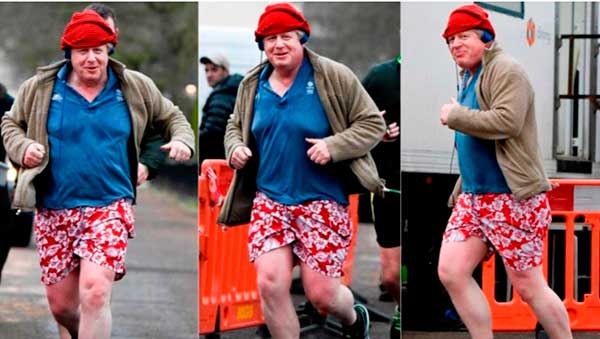 Борис Джонсон в трусах на пробежке